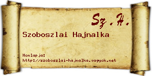Szoboszlai Hajnalka névjegykártya